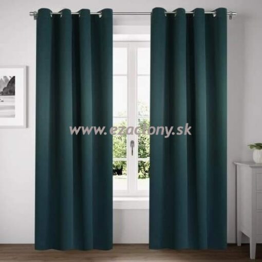 Záves BLACKOUT tmavý zelený 2 x 150 x 250 cm