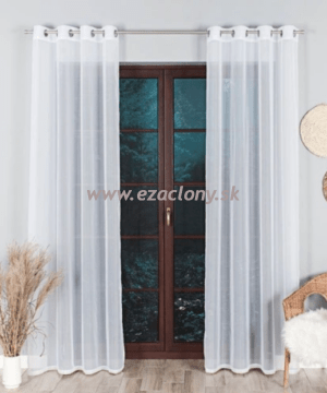 Záclona biela KATKA 2 x 145 x 240 cm - na kruhoch