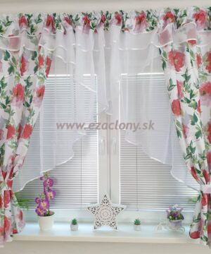 Hotová záclona ZUZANA kvetinová 400 x 155 cm - vzor 03