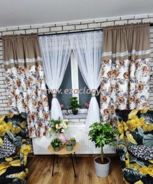 Hotový závesový set ANDREA – záclony + závesy – béžová