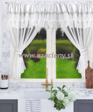 Hotová záclona LIA s volánmi - biela