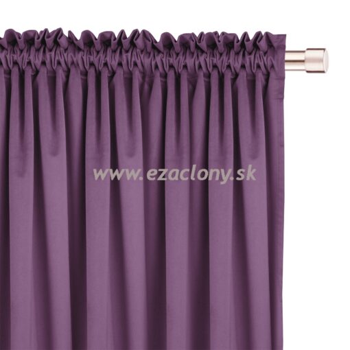 Nový model - velúrové závesy KRÁĽ na riasiacej páske- 2 x 145 x 250 cm - tmavofialový - Image 2