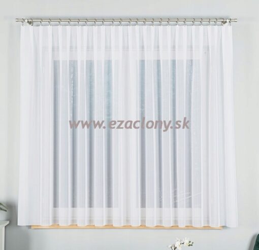 Hotová biela záclona KATKA - 400 x 180 cm - na páske