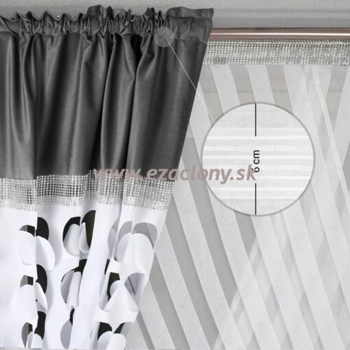 Závesový set SIMONA VELUR – GRAFITOVÁ so strieborným zirkónom - Image 3