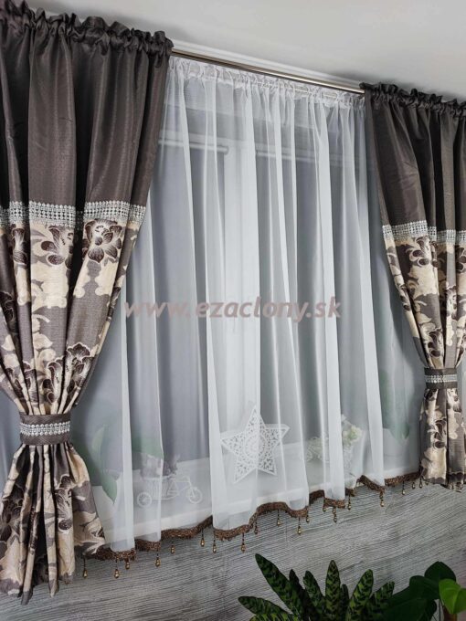 Závesový set GRETA- záclona + závesy - hnedý - Image 4