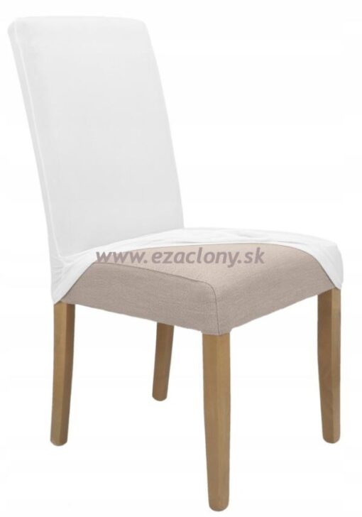 Elastický návlek na stoličky – biely