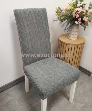 Mäkký vzorovaný návlek na stoličku – šedý