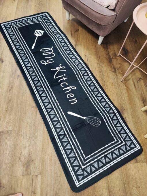 Koberec behúň – KITCHEN – 60 x 180 cm – čierny