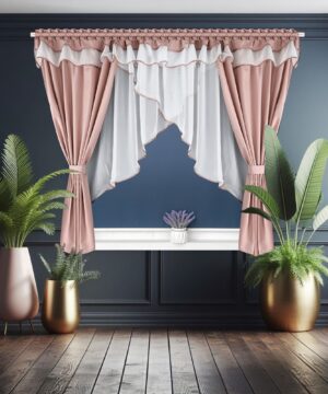 Závesový set BLANKA - 400 x 150 cm - RUŽOVÁ