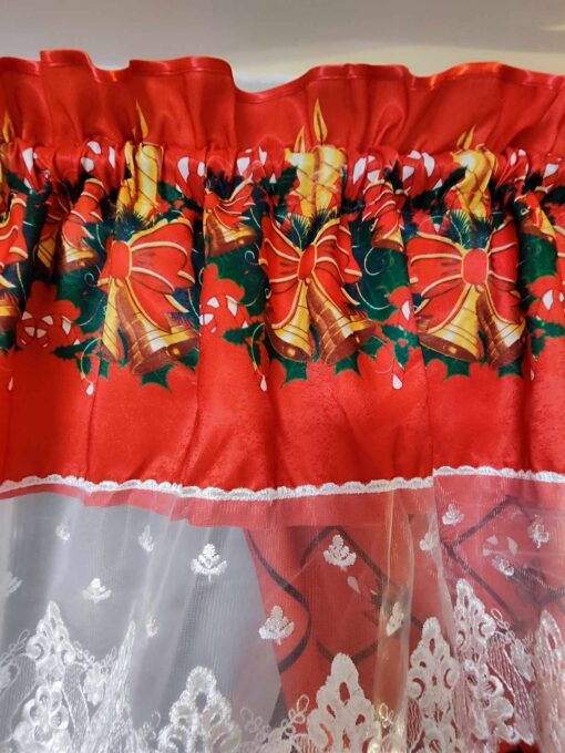 Vianočná záclona ARBOLIA - 400 x 155 cm - červená - Image 2