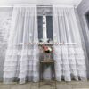 Set bielych záclon BAWARIA - s volánmi v SPODNEJ ČASTI - 2x 145 x 250 cm
