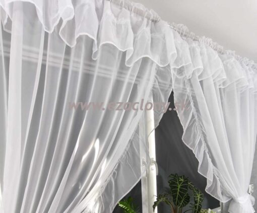Biela záclona SISI - 400 x 160 cm - s volánmi - Image 2