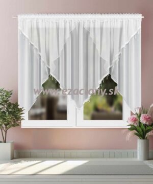 Hotová  záclona RAULA s kryštálmi 400 x 150 cm - BIELA