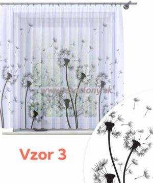 Kvetinová farebná záclona PRUE - 200 x 150 cm - VZOR 03
