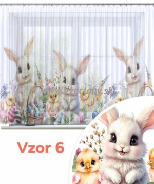 Kvetinová farebná záclona PRUE - 300 x 150 cm - VZOR 06