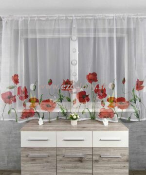 Kvetinová farebná záclona PRUE - 300 x 160 cm - VZOR 01