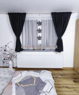 Hotový závesový set LOLA so vtáčikmi - čierny
